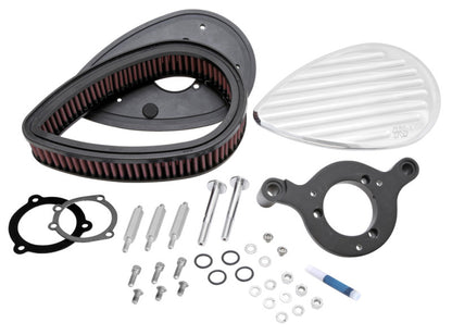 K&N Street Metal Intake System for Harley Davidson - Color (Red) - Style (Round) - Size (9-11 Flux)