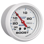 Autometer Marine White Gauge 2-5/8in Mechanical Vacuum/Boost Gauge 30INHG-30PSI AutoMeter Gauges