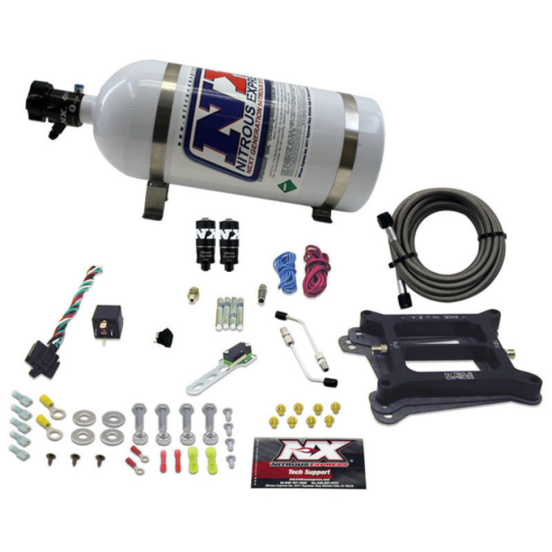 Nitrous Express 4150 Hitman Plus 4-BBL Nitrous Kit (50-200HP) w/10lb Bottle Nitrous Express Nitrous Systems