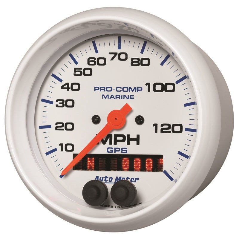 Autometer Gauge GPS Speedometer 3-3/8in 140 MPH Marine White Gauge AutoMeter Gauges