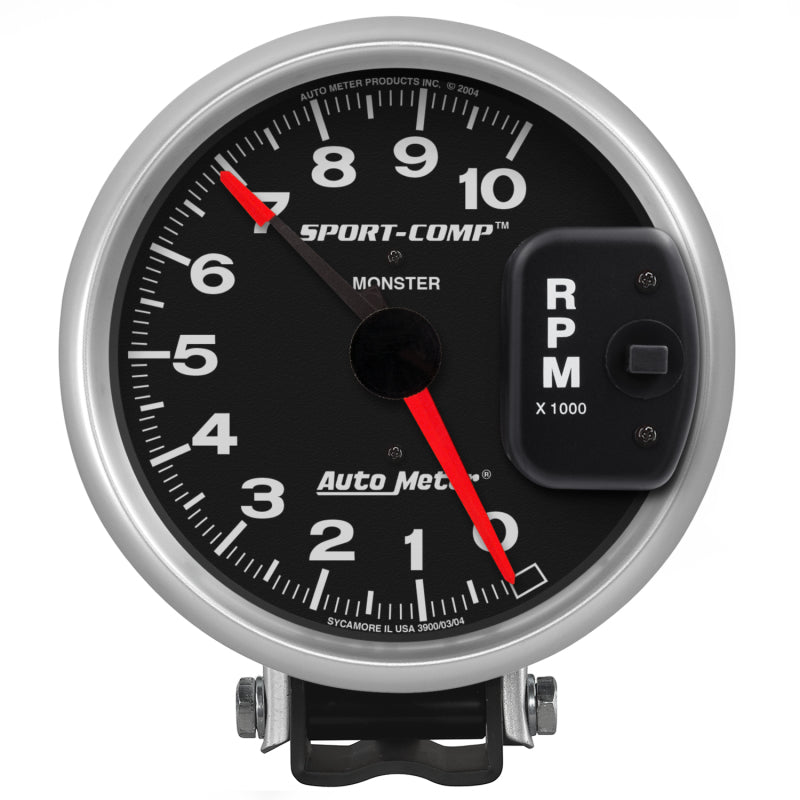 AutoMeter Gauge Tachometer 5in. 10K RPM Pedestal W/ Red Line Sport-Comp AutoMeter Gauges