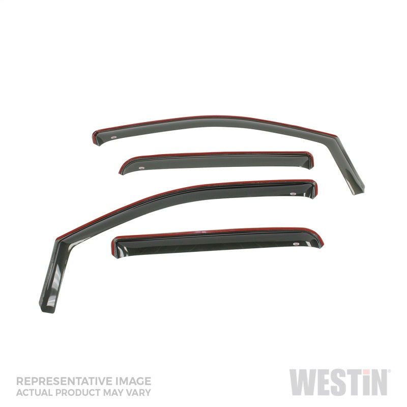 Westin 2017-2018 Honda Ridgeline Wade In-Channel Wind Deflector 4pc - Smoke