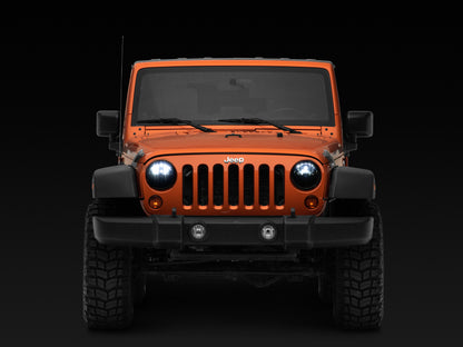 Raxiom 97-18 Jeep Wrangler TJ/JK Axial Series LED Headlights- Black Housing (Clear Lens)