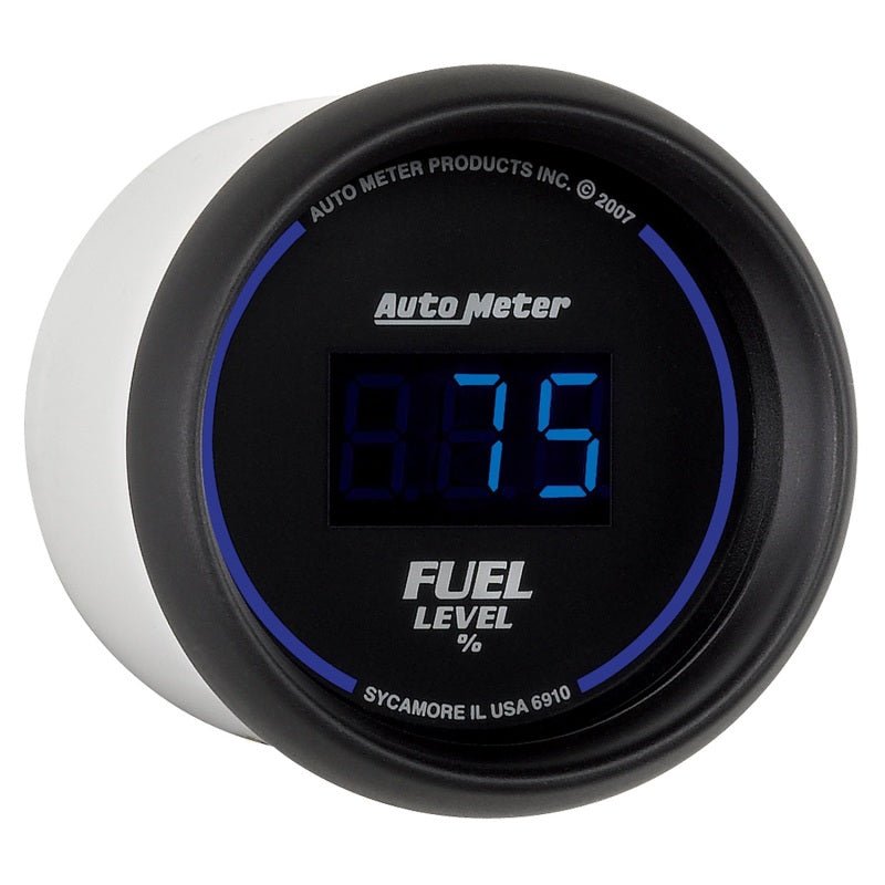 Autometer Cobalt Digital 52.4mm Black Programmable Empty-Full Range Fuel Level Gauge AutoMeter Gauges