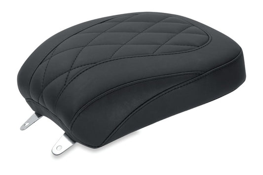 Mustang 84-06 Harley Standard Rear Tire Wide Tripper Passenger Seat Diamond Stitch - Black