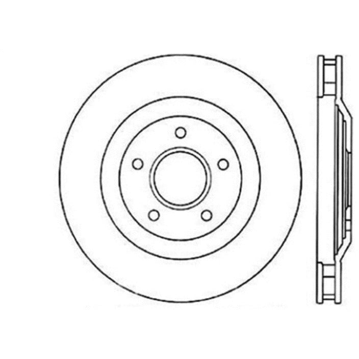 StopTech Power Slot 97-04 Chevy Corvette / 04 & 08 Cadillac XLR/XLR-V Front Right Drilled Rotors Stoptech Brake Rotors - Drilled