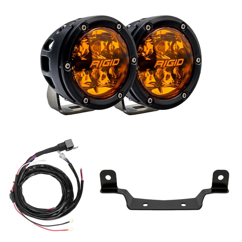 Rigid Industries 2017+ Polaris Pro R/Turbo R Revolve Amber PRO A-Pillar Light Kit