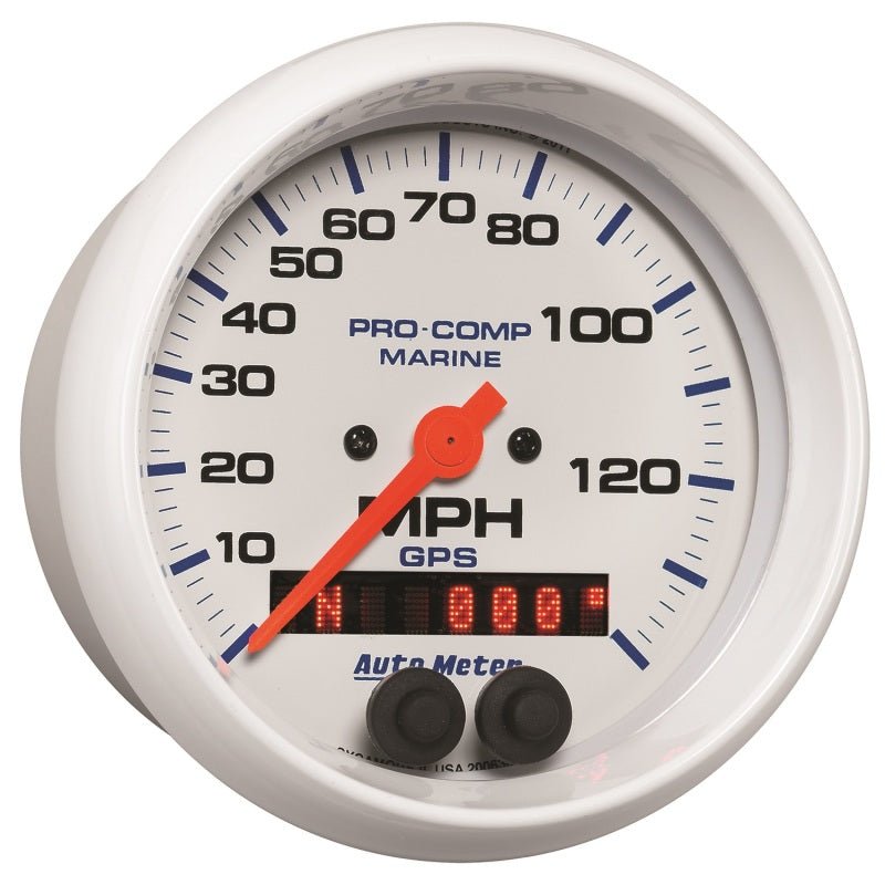 Autometer Gauge GPS Speedometer 3-3/8in 140 MPH Marine White Gauge AutoMeter Gauges