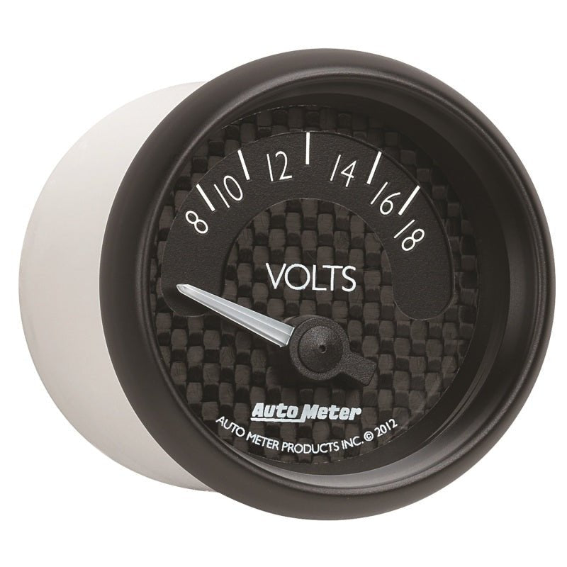 Autometer GT Series 52mm Short Sweep Electronic 8-18 Volts Voltmeter AutoMeter Gauges