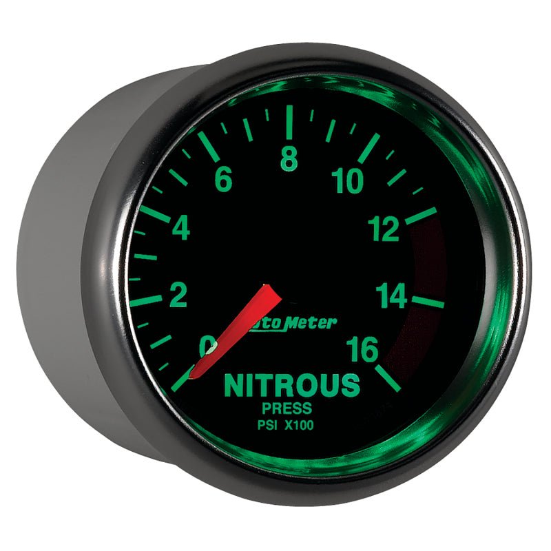 Autometer GS 2 1/16in. 1600PSI Nitrous Fuel Pressure Gauge AutoMeter Gauges