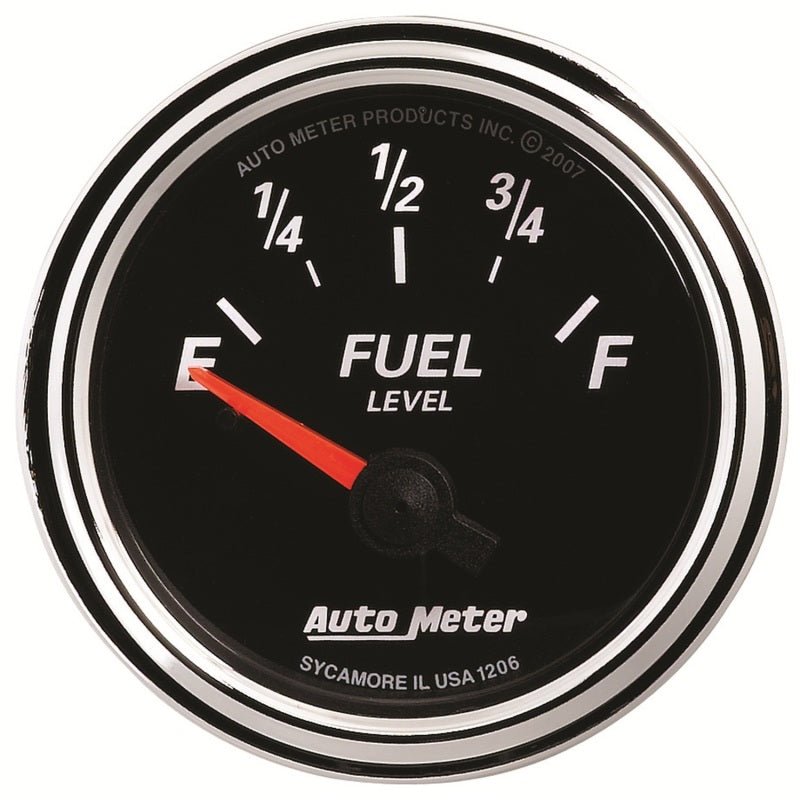 Autometer Designer Black II 52mm 240 Ohm Empty/33 Ohm Full Fuel Level Gauge AutoMeter Gauges