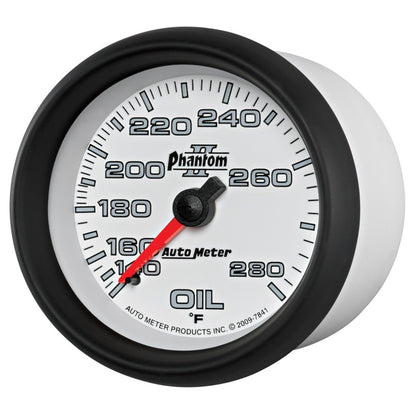 AutoMeter Gauge Oil Temp 2-5/8in. 140-280 Deg. F Mechanical Phantom II AutoMeter Gauges