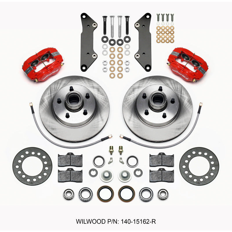 Wilwood Forged Dynalite-M Front Kit 11.88in 1 PC Rotor&Hub Red Cadillac 1957-60 Wilwood Big Brake Kits