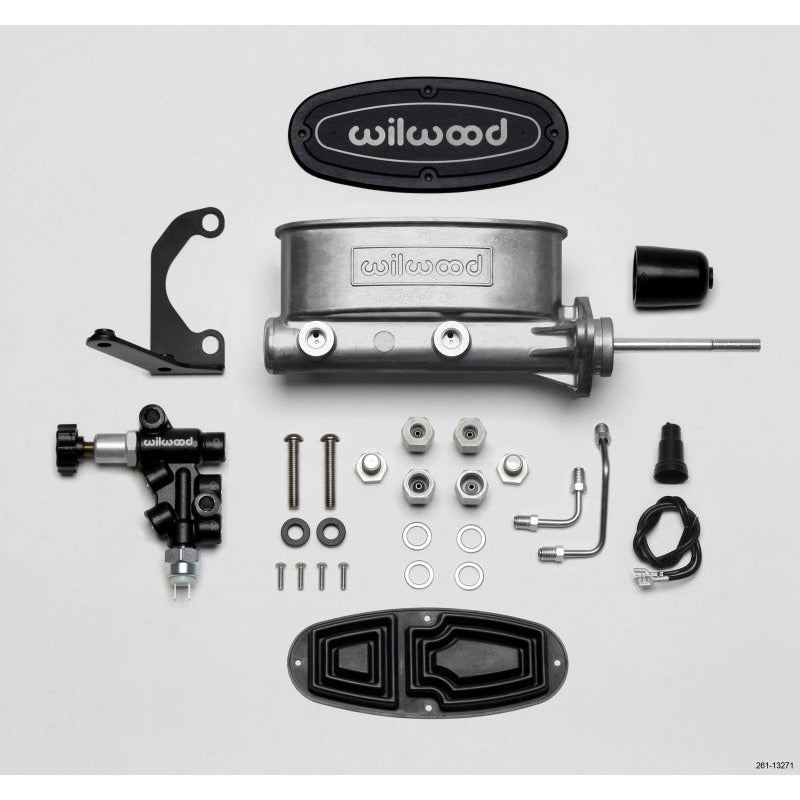 Wilwood HV Tandem M/C Kit w L/H Bracket & Prop Valve - 7/8in Bore-W/Pushrod Wilwood Brake Master Cylinder