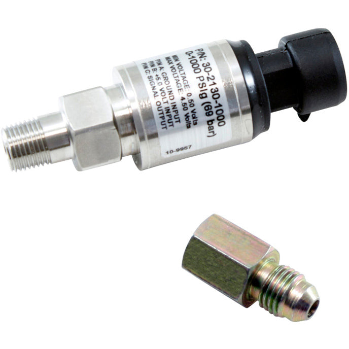 AEM 1000 PSIg Stainless Sensor Kit - 1/8in NPT Male Thread to -4 Adapter AEM Programmers & Tuners