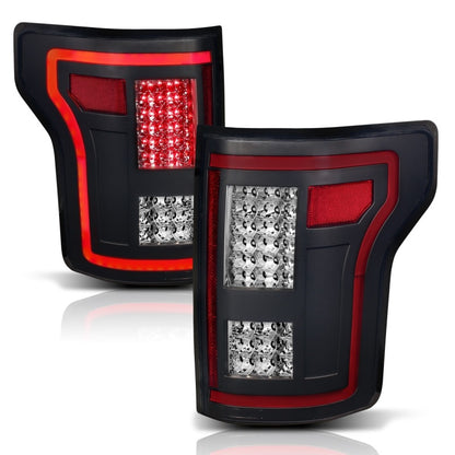 ANZO 15-17 Ford F-150 LED Taillights Black w/ Sequential