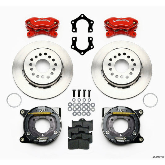 Wilwood Forged Dynalite P/S Park Brake Kit Red Mopar/Dana 2.50in Off w/Snap Ring Brng Wilwood Big Brake Kits