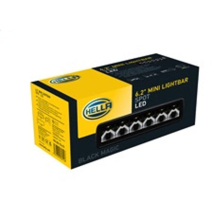 Hella Universal Black Magic 6 L.E.D. Mini Light Bar - Spot Beam Hella Fog Lights