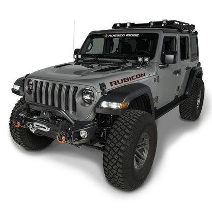 Rugged Ridge 18-20 Jeep Wrangler JL/JT Arcus Front Bumper Set w/ Overrider Rugged Ridge Bumpers - Steel