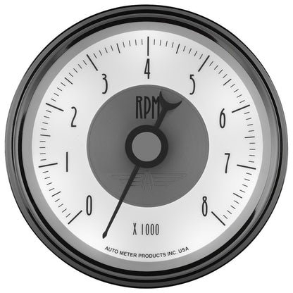 Autometer Prestige Pearl Series - Tachometer 3 3/8in 8K RPM In-Dash AutoMeter Gauges