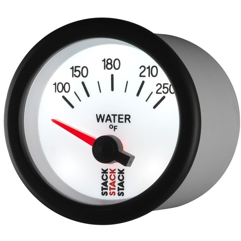 Autometer Stack 52mm 100-250 Deg F 1/8in NPTF Electric Water Temp Gauge - White AutoMeter Gauges