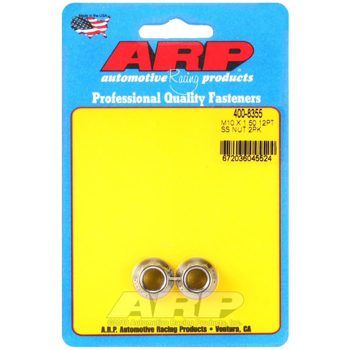 ARP M10 X 1.50 SS 12mm socket 12pt Nut Kit (2-pack) ARP Hardware Kits - Other