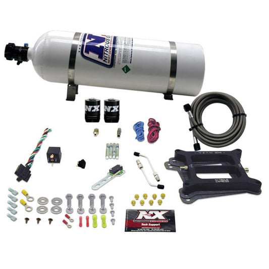 Nitrous Express 4150 4-BBL/Alcohol Nitrous Kit (100-500HP) w/15lb Bottle Nitrous Express Nitrous Systems