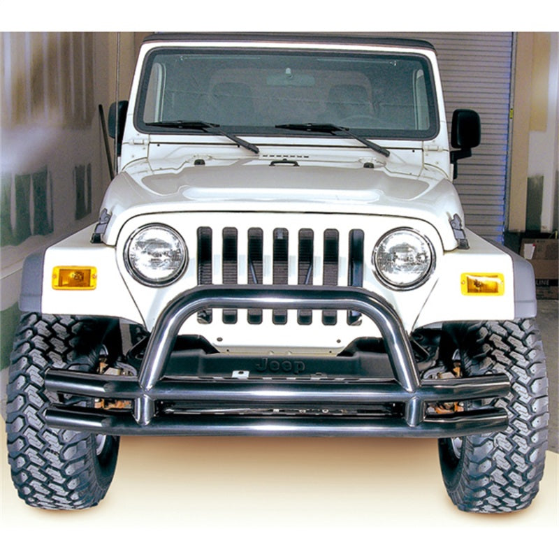 Rugged Ridge 3-In Dbl Tube Front Bumper w/ Hoop 76-06 CJ / Jeep Wrangler Rugged Ridge Bumper Accessories