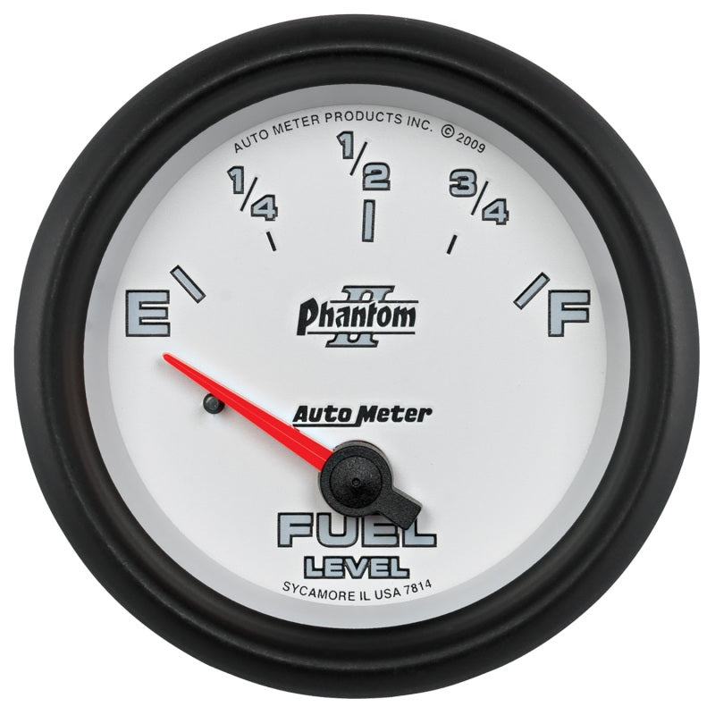 AutoMeter Gauge Fuel Level 2-5/8in. 0 Ohm(e) to 90 Ohm(f) Elec Phantom II AutoMeter Gauges