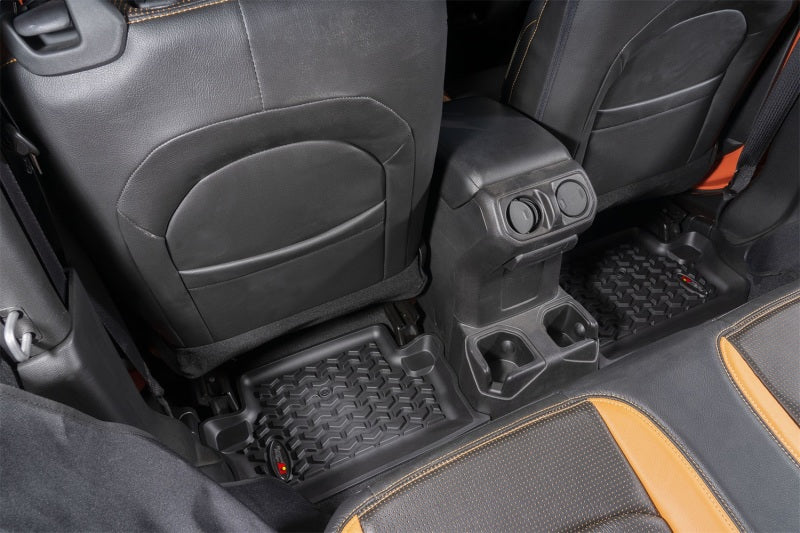 Rugged Ridge Floor Liner Kit Black F/R/Full Cargo 18-20 Jeep Wrangler JL 2Dr Rugged Ridge Floor Mats - Rubber