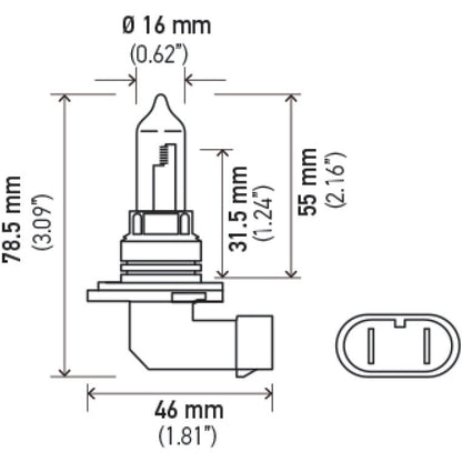 Hella 9005/HB3 12V 100W P20d T4 Halogen Bulb Hella Bulbs