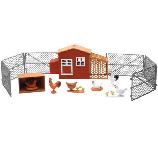 New Ray Toys Country Life Playset Chicken Coop with Chickens