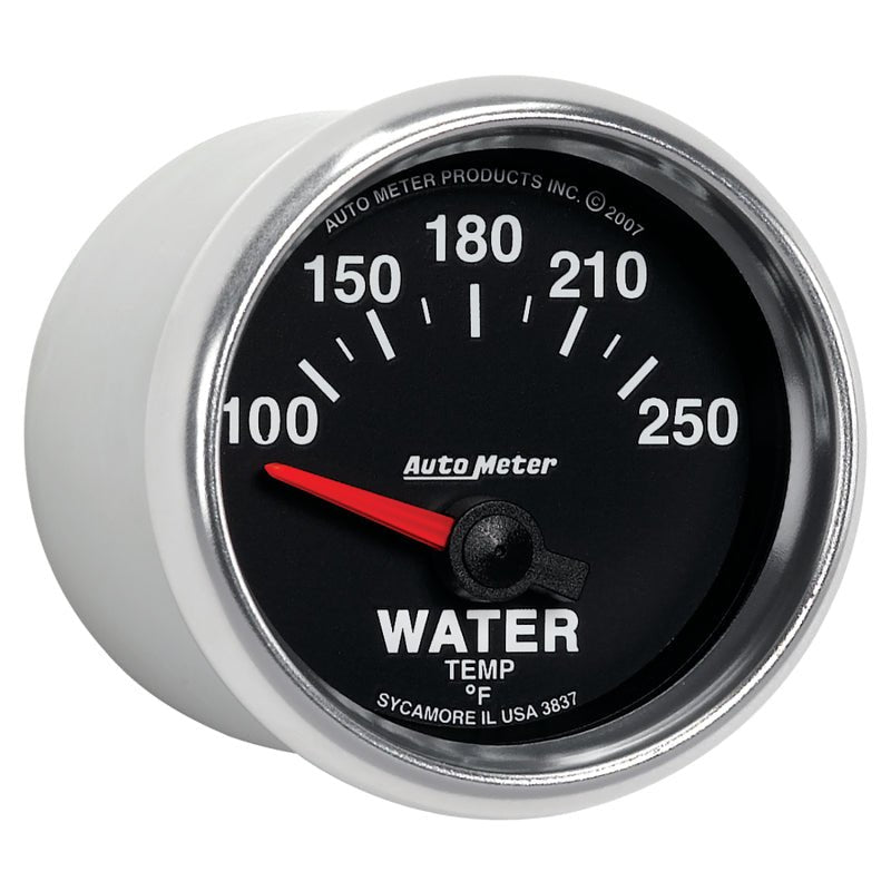Autometer GS 52mm 100-250 Deg F Short Sweep Electronic Water Temperature Gauge AutoMeter Gauges