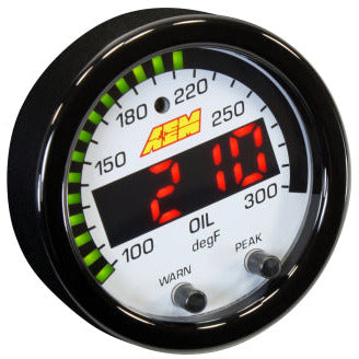 AEM X-Series Temperature 100-300F Gauge Kit (ONLY Black Bezel and Water Temp. Faceplate) AEM Gauges