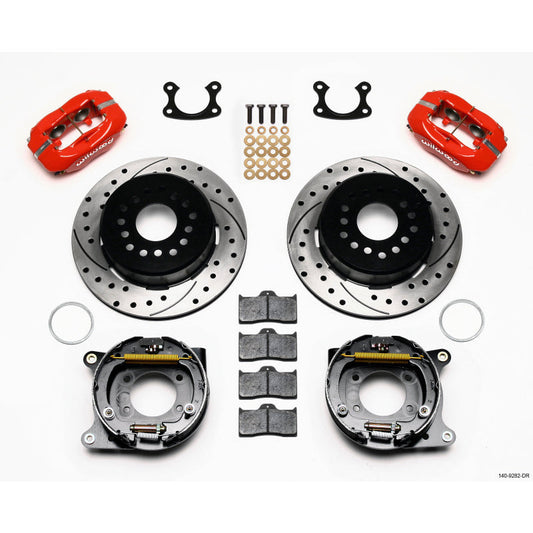 Wilwood Forged Dynalite P/S Park Brake Kit Drill-Red Small Ford 2.50in Offset Wilwood Big Brake Kits