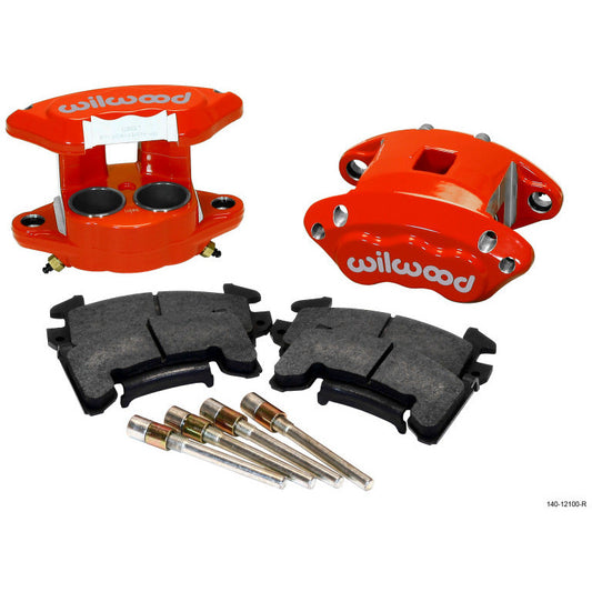 Wilwood D154 Front Caliper Kit - Red 1.62 / 1.62in Piston 0.81in Rotor Wilwood Big Brake Kits