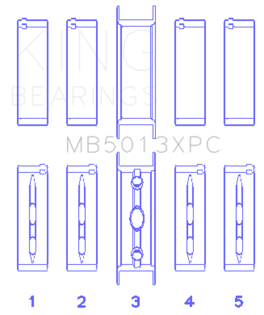 King GM Vortec / LS-Series Gen III / IV Crankshaft Main Bearing Set (Set of 5)