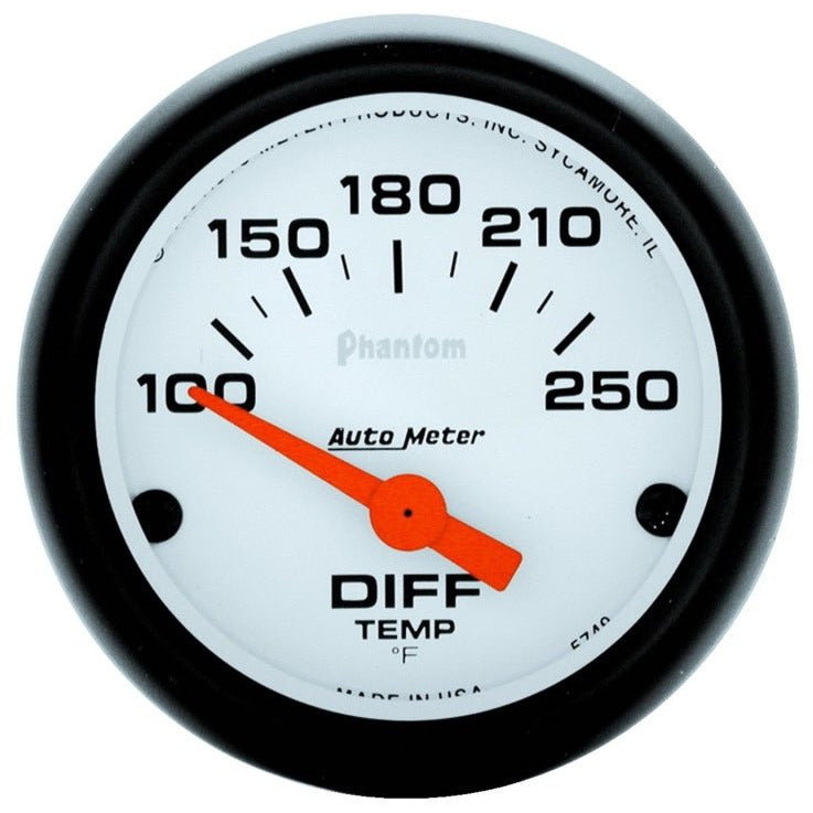 Autometer Phantom 52mm 2 Diff Temp. 100-250F Electronic Gauge Kit AutoMeter Gauges