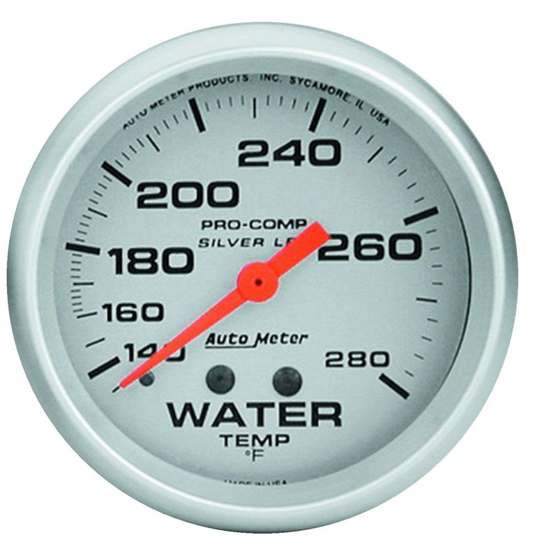 AutoMeter Gauge Water Temp 2-5/8in. 140-280 Deg. F Liquid Filled Mech Ultra-Lite AutoMeter Gauges