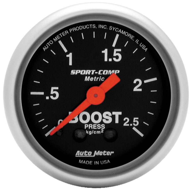 Autometer Sport-Comp 52mm METRIC 0-2.5kg/Cm2 Mechanical Gauge AutoMeter Gauges