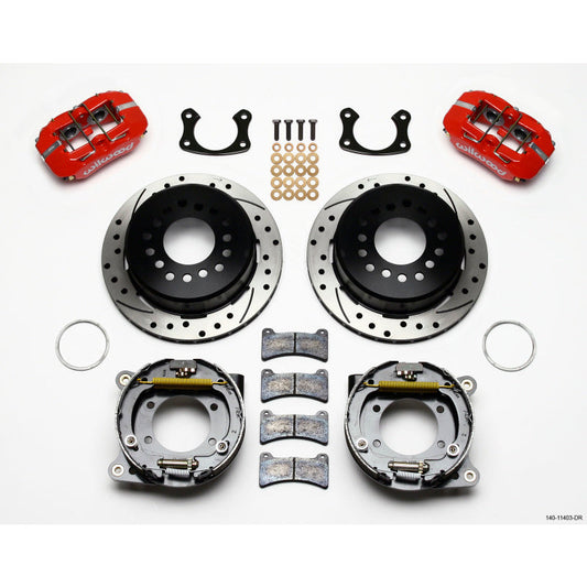 Wilwood Dynapro Low-Profile 11.00in P-Brake Kit Drill-Red Small Ford 2.50in Offset Wilwood Big Brake Kits