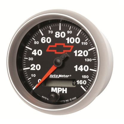 Autometer Speedometer 3-3/8in, 0-160 MPH, Elec. Programmable - Bowtie Black AutoMeter Gauges