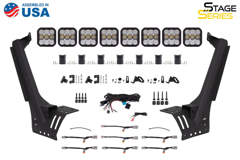 Diode Dynamics Jeep JL SS5 Pro CrossLink Windshield - White Combo Lightbar Kit