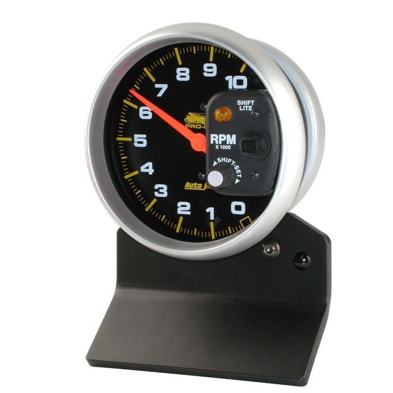 Autometer Pro-Cycle Gauge Tach 5in 10K Rpm W/ Shift-Lite 2 & 4 Cylinder Black Pro-Cycle AutoMeter Gauges