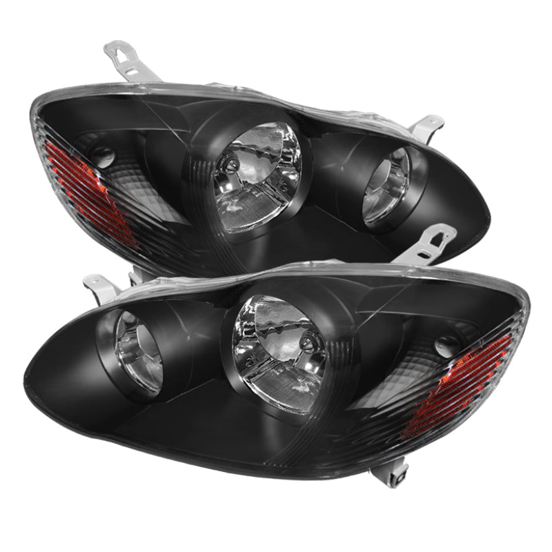 Xtune Toyota Corolla 03-06 Crystal Headlights Black HD-JH-TC03-AM-BK SPYDER Headlights