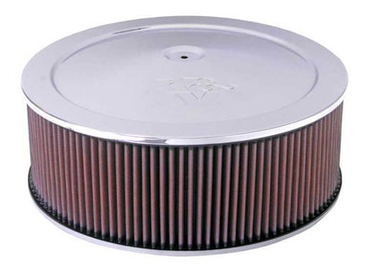 K&N 14in Red Custom Air Cleaner Assembly - 5.125in ID x 14in OD x 6.625in H