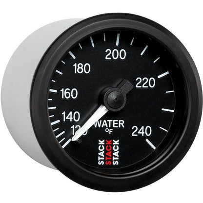 Autometer Stack 52mm 120-240 Deg F 1/2in Npt (M) Mechanical Water Temp Gauge - Black AutoMeter Gauges