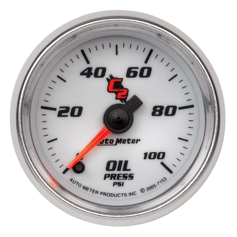 Autometer C2 52mm 100 PSI Electronic Oil Pressure Gauge AutoMeter Gauges