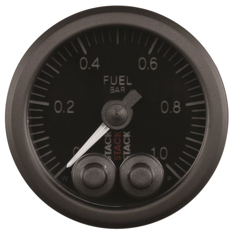 Autometer Stack 52mm 0-1 Bar M10 Male Pro-Control Fuel Pressure Gauge - Black AutoMeter Gauges