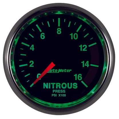 Autometer GS 2 1/16in. 1600PSI Nitrous Fuel Pressure Gauge AutoMeter Gauges